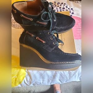 NINE WEST BLACK TIE UP WEDGE SHOE SIZE 10